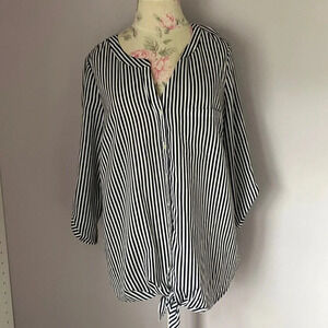 The limited navy and white striped shirt size medium